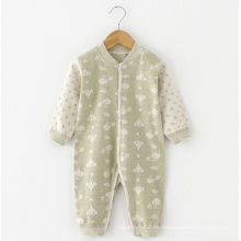 Algodón de algodón Jacquard Baby manga larga Romper